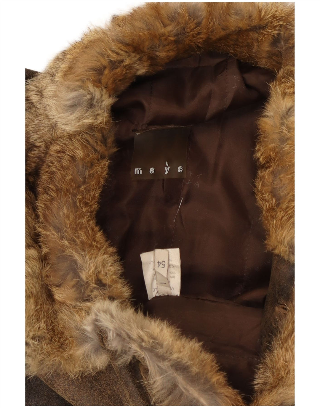 Jaqueta de couro masculina MAYS Reino Unido 40 grande couro marrom