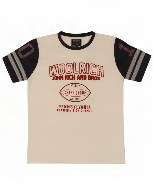 Woolrich Boys Camiseta gráfica Top 11-12 anos Branco Colourblock