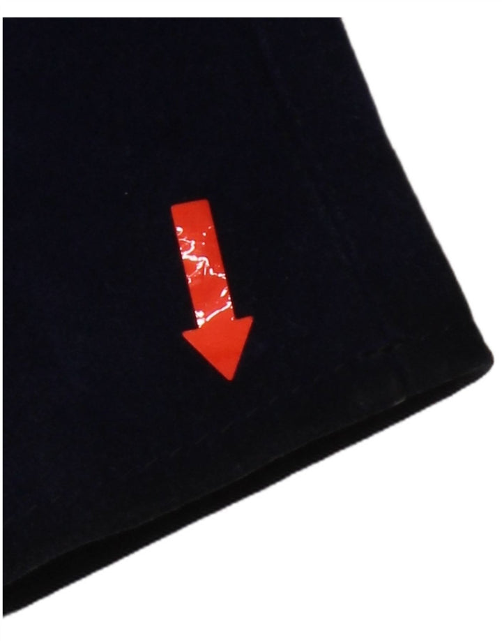 Jaqueta feminina vintage de camurça UK 12 azul marinho médio