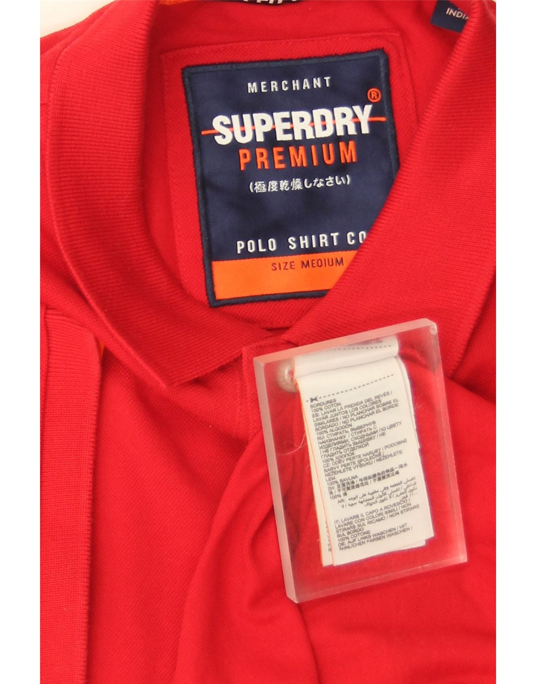 Camisa polo masculina Superdry médio algodão vermelho