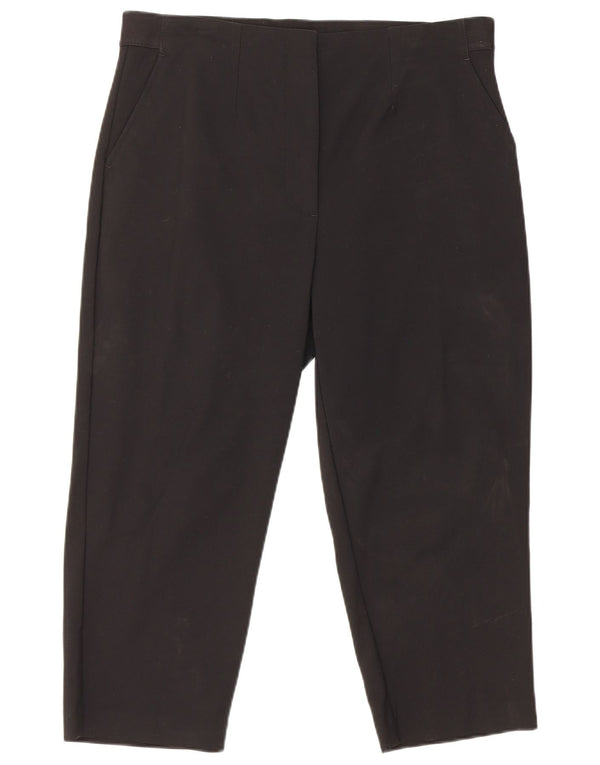 Calça capri feminina Marks & Spencer Reino Unido 16 grande W42 L21 algodão preto
