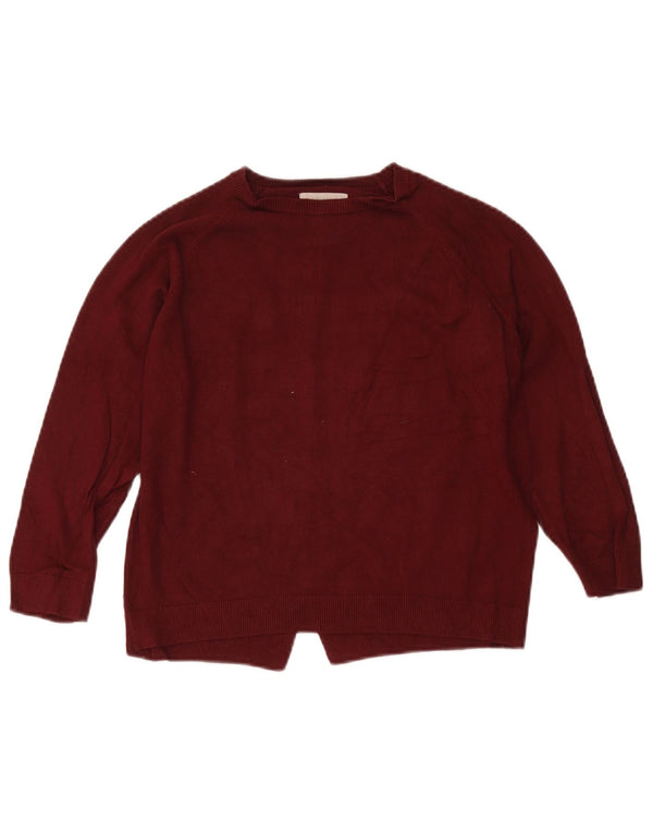 Zara Suéter feminino com gola canoa 9-10 anos Viscose Borgonha