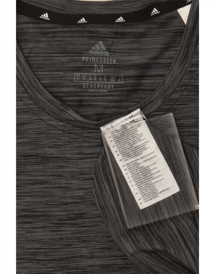 Camiseta masculina Adidas Aeroready Top cinza médio poliéster manchado