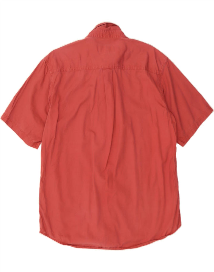 EDDIE BAUER Mens Short Sleeve Shirt Medium Red Cotton Vintage Eddie Bauer and Second-Hand Eddie Bauer from Messina Hembry 