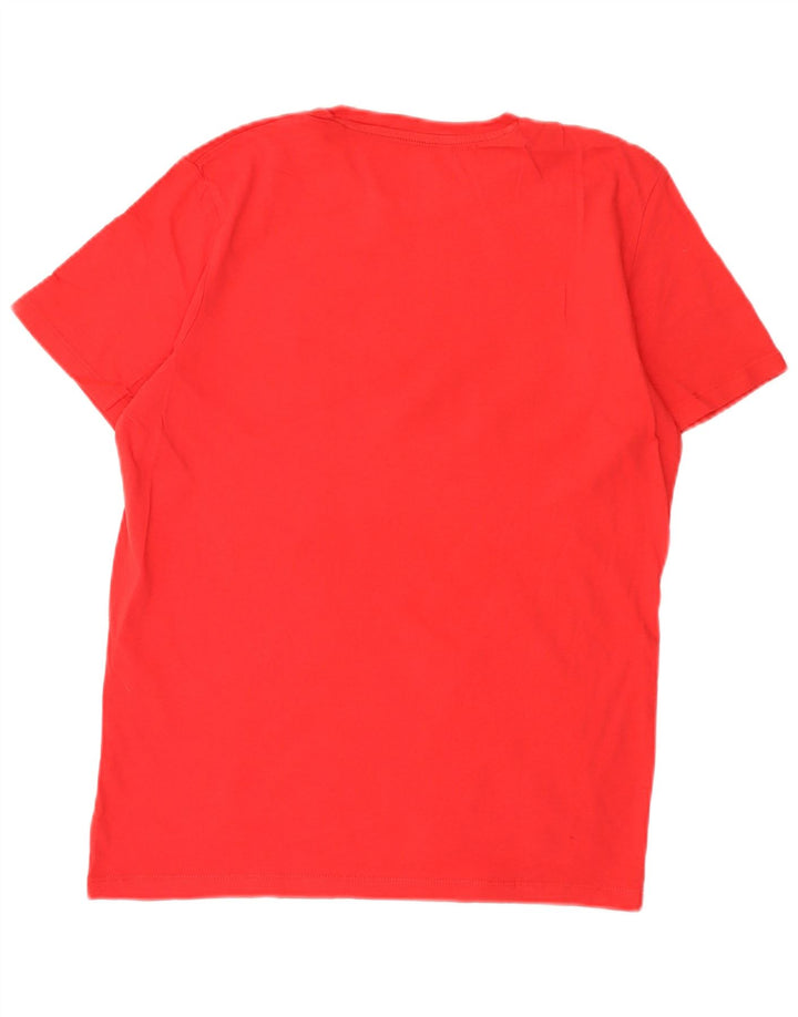 Camiseta gráfica masculina Jack & Jones Top médio algodão vermelho