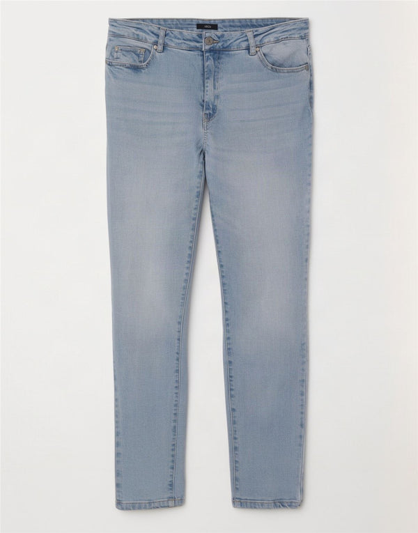 M&Co Jeans Slim Feminino Reino Unido 14 Grande W32 L29 Azul Algodão