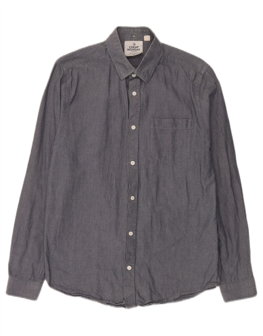 Camisa masculina barata de segunda-feira de algodão cinza médio