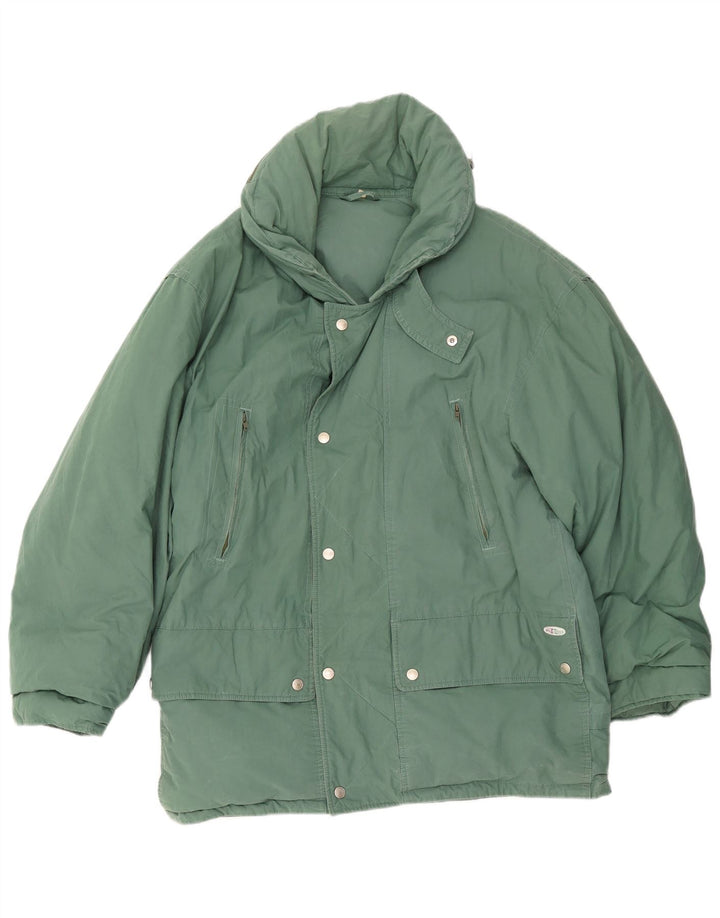 Jaqueta acolchoada masculina MC Ross UK 38 algodão verde médio