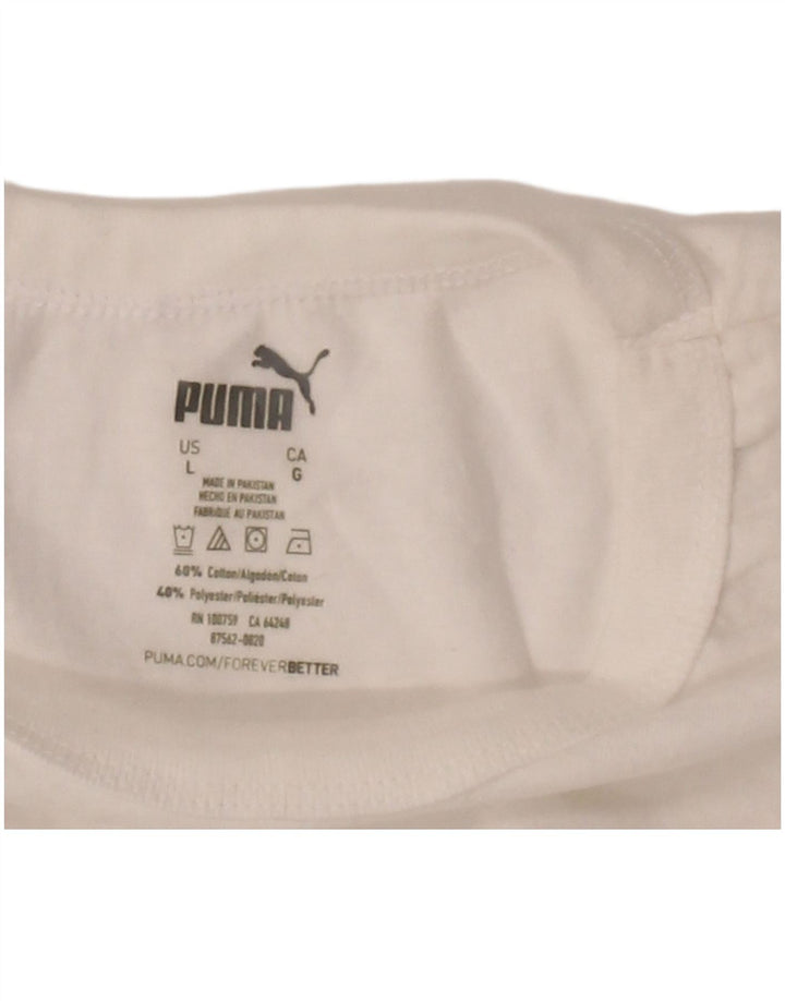 Camiseta masculina PUMA grande algodão branco