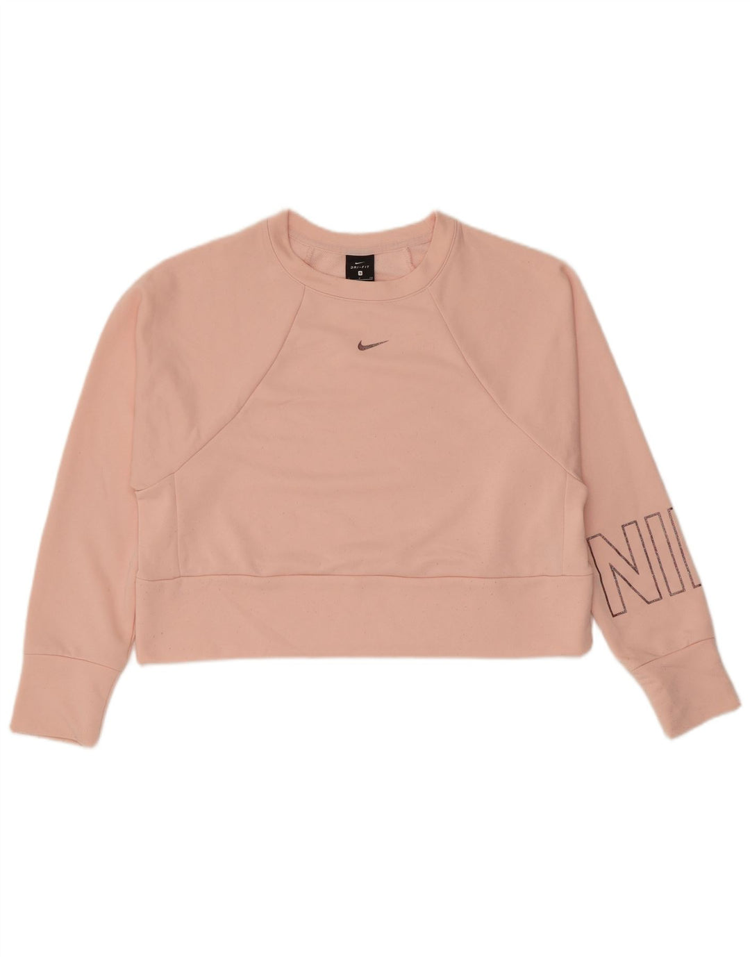 Moletom feminino Nike Oversized Graphic Crop Jumper UK 10 Pequeno Rosa