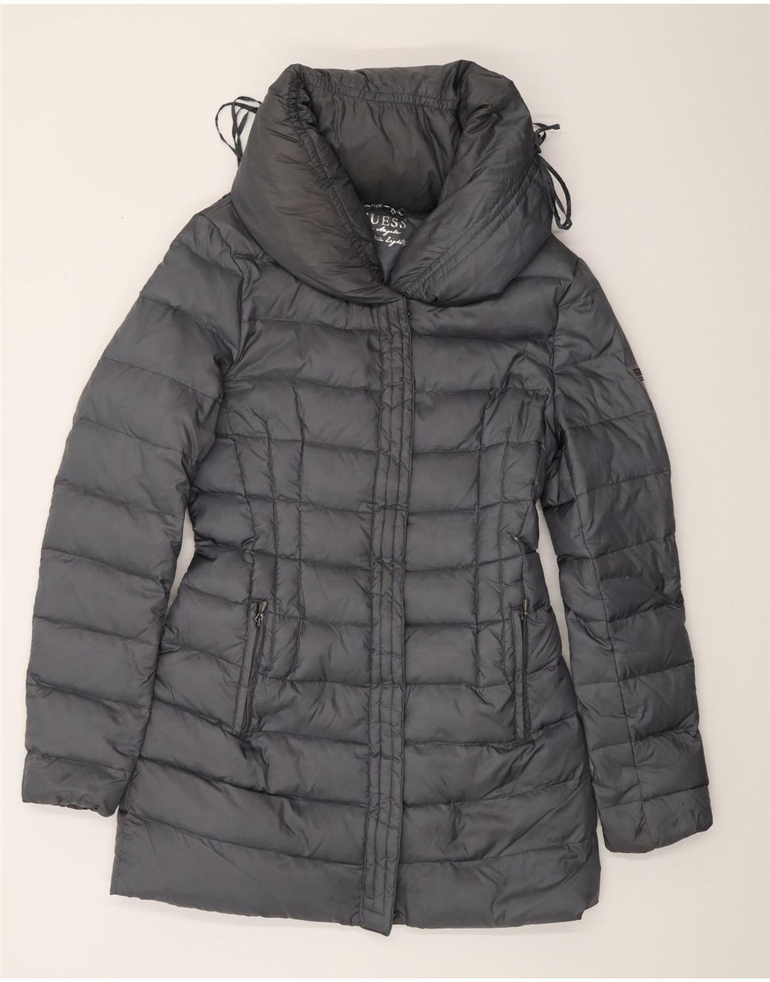 Casaco acolchoado feminino GUESS UK 6 XS poliéster cinza