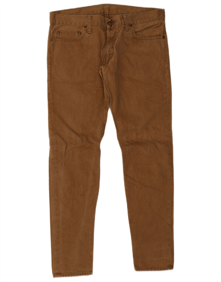Carhartt Masculino Slim Jeans W34 L32 Marrom Algodão
