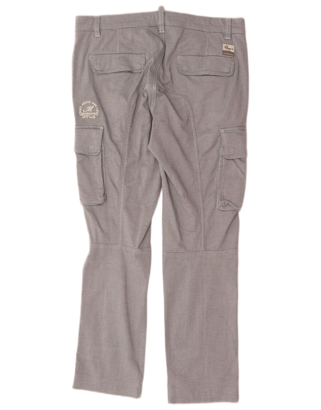Calça cargo reta masculina Mason IT 48 médio W34 L28 algodão azul