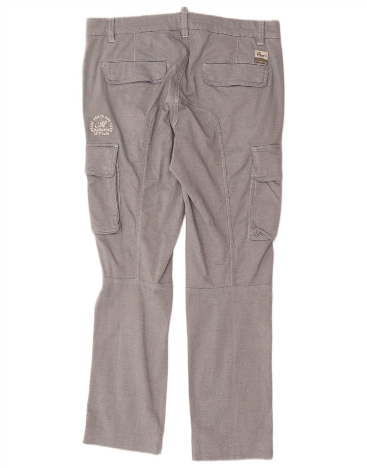 Calça cargo reta masculina Mason IT 48 médio W34 L28 algodão azul