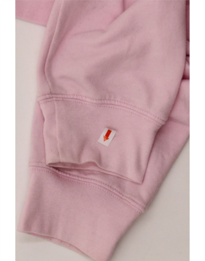JORDAN Girls Crop Hoodie Jumper 12-13 Years Large Pink Cotton Vintage Jordan and Second-Hand Jordan from Messina Hembry 