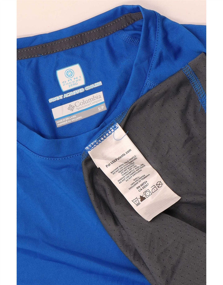Camiseta Columbia Masculina Omni-Freeze Zero Top Pequeno Azul Colorblock Poliéster