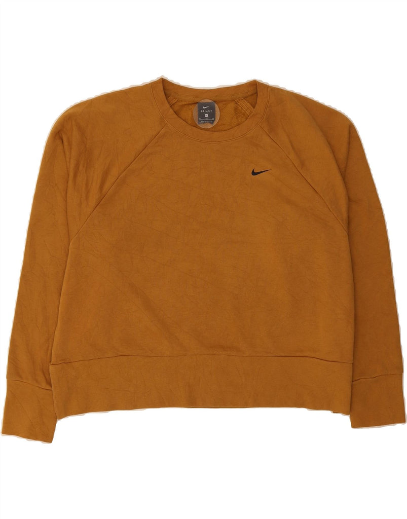 NIKE Womens Dri Fit Graphic Sweatshirt Jumper UK 18 XL Beige Cotton Vintage Nike and Second-Hand Nike from Messina Hembry 