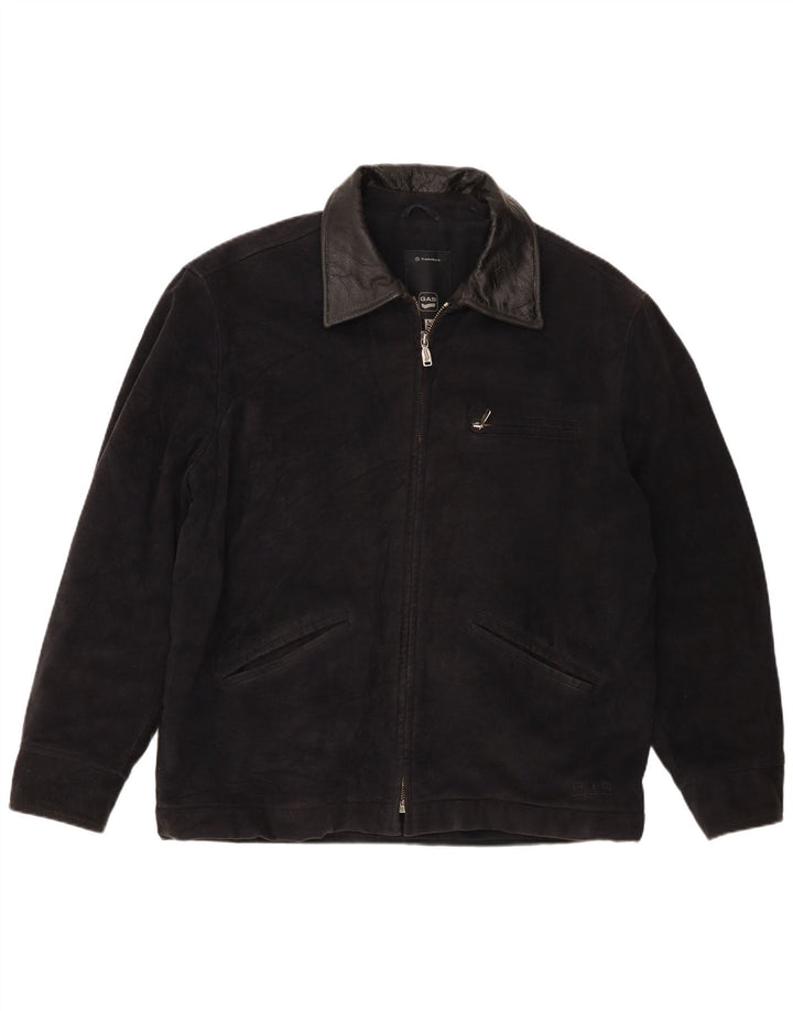 Jaqueta bomber masculina Gas UK 40 grande algodão azul marinho