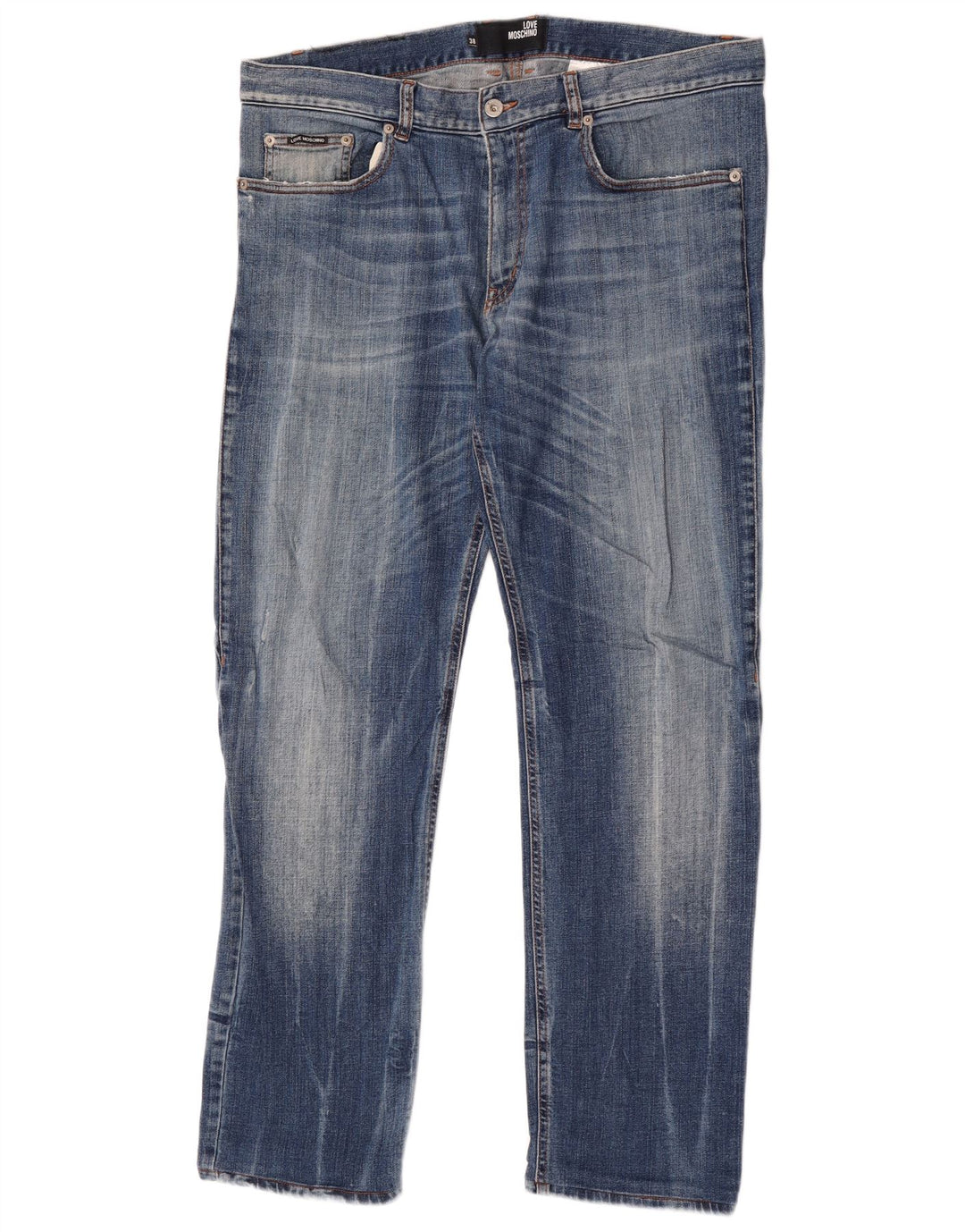 Moschino Mens Slim Jeans W38 L32 Azul Algodão Clássico