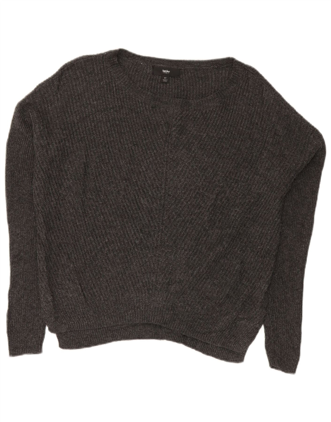 Mossimo suéter feminino grande com gola canoa Reino Unido 10 algodão cinza pequeno