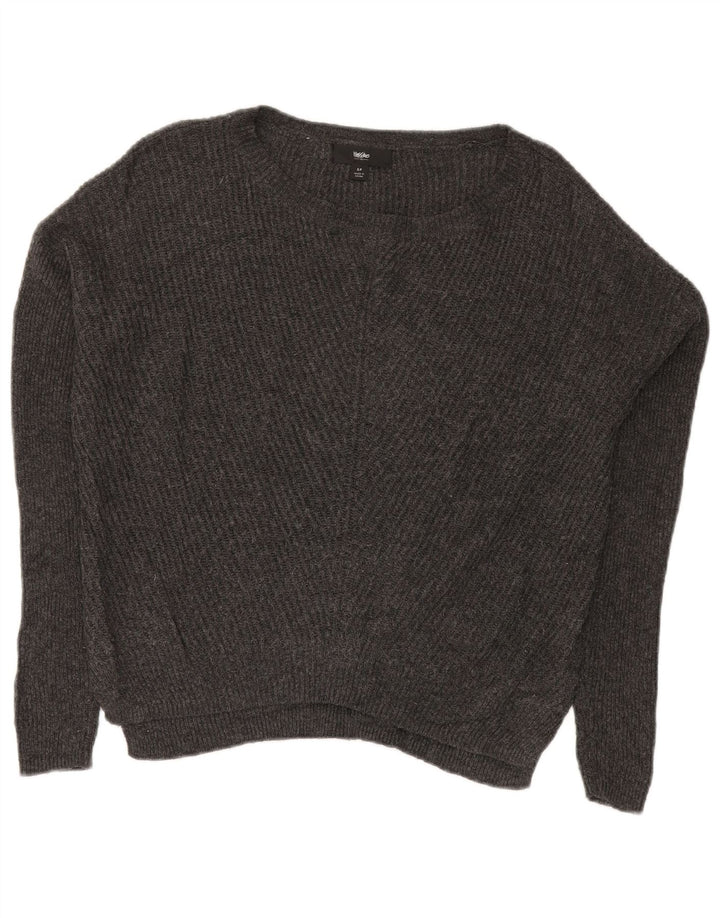 Mossimo suéter feminino grande com gola canoa Reino Unido 10 algodão cinza pequeno