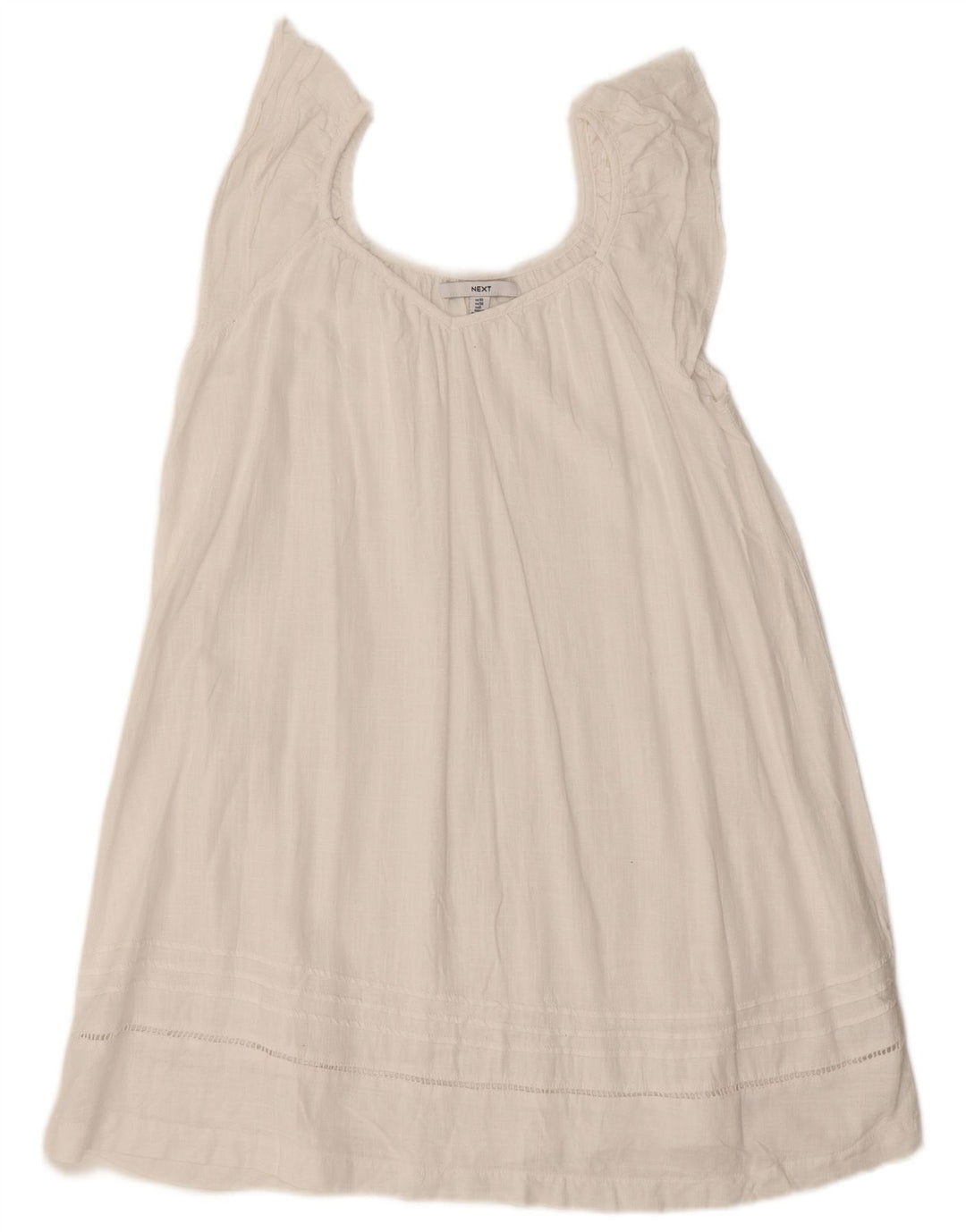 Próximo Blusa feminina sem mangas oversized UK 10 pequena viscose branca