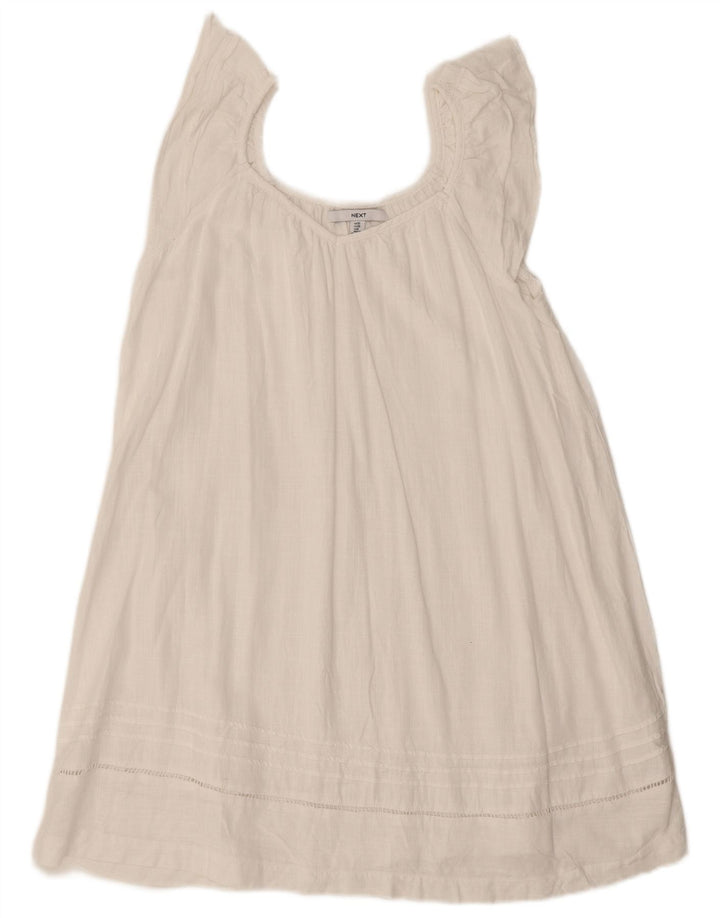 Próximo Blusa feminina sem mangas oversized UK 10 pequena viscose branca