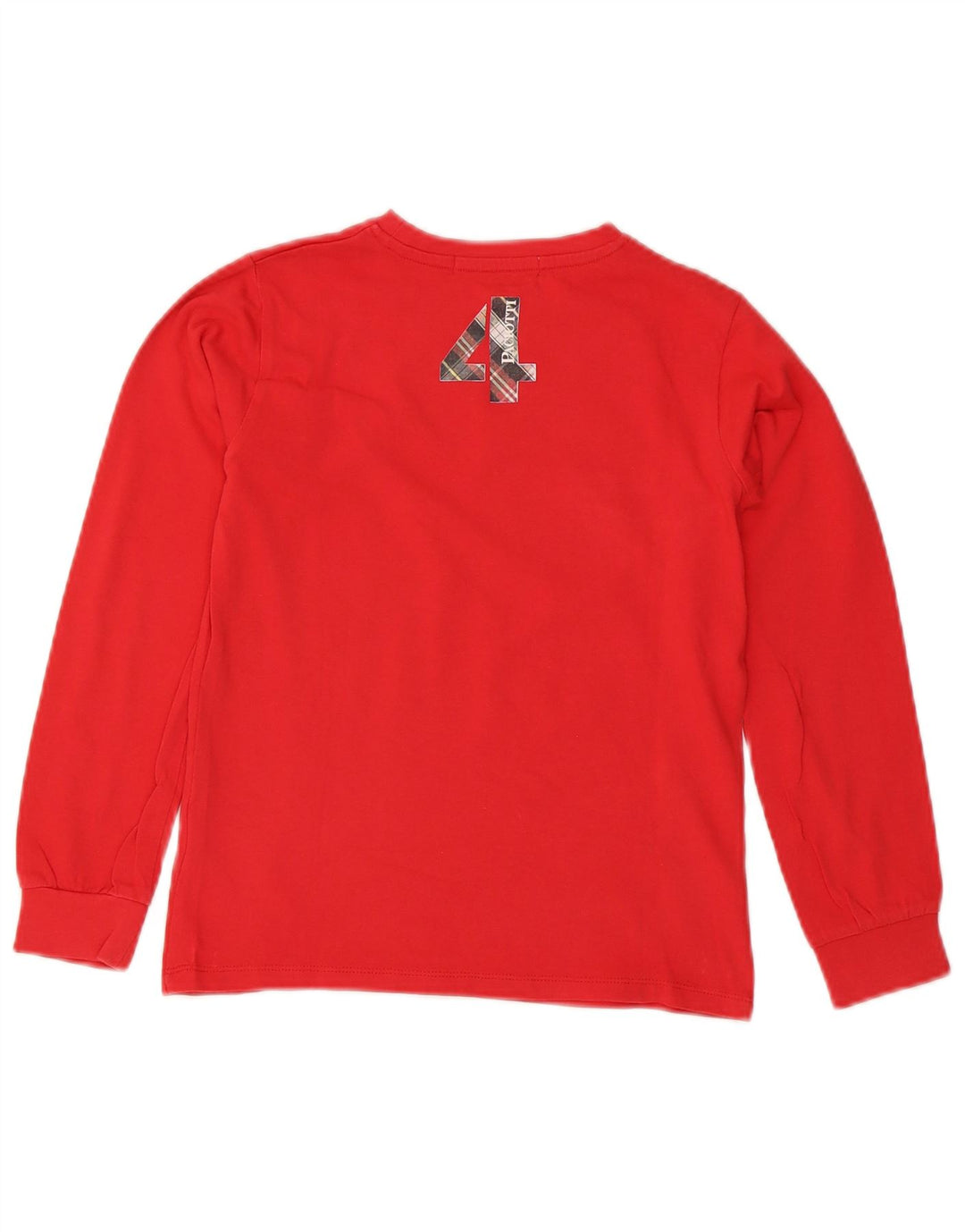 Cesare Paciotti Top gráfico feminino manga comprida UK 6 XS vermelho