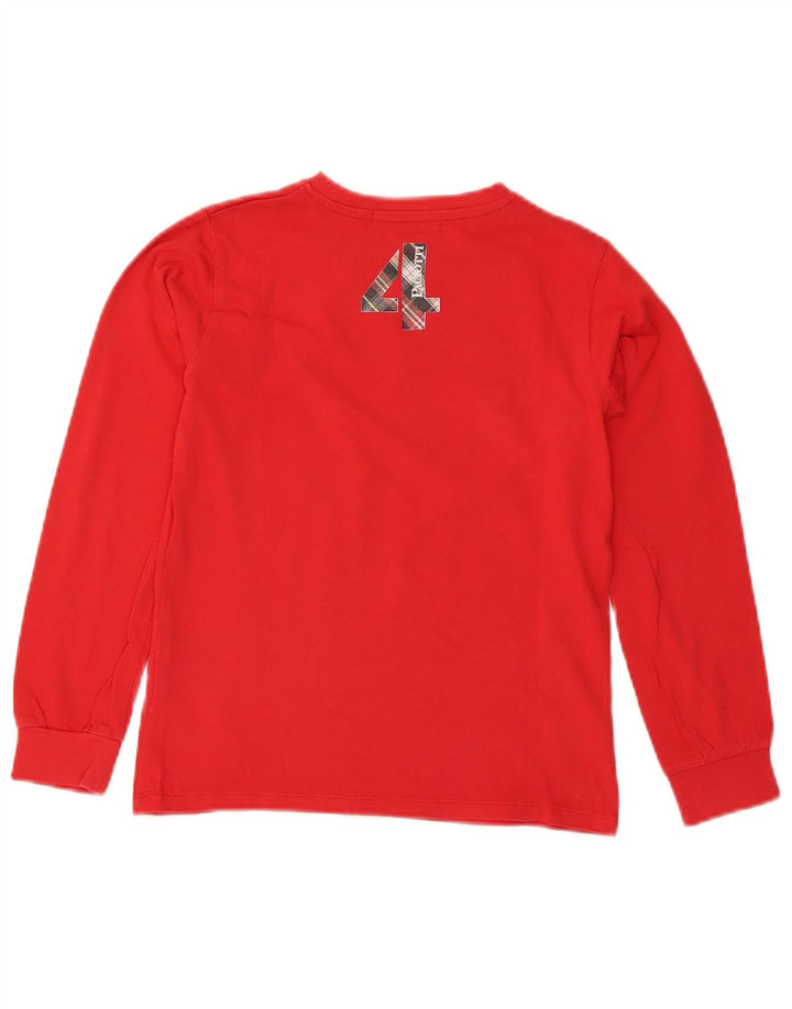 Cesare Paciotti Top gráfico feminino manga comprida UK 6 XS vermelho