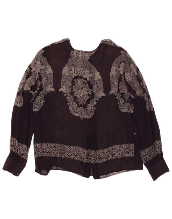 Blusa feminina transparente MIMMINA IT 44 médio preto floral