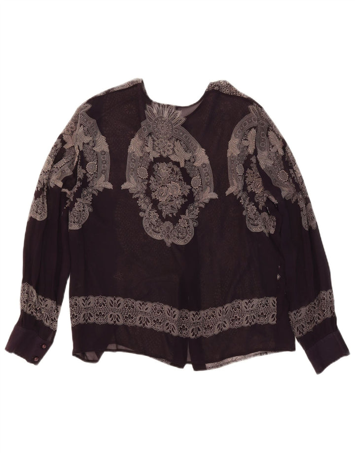 Blusa feminina transparente MIMMINA IT 44 médio preto floral