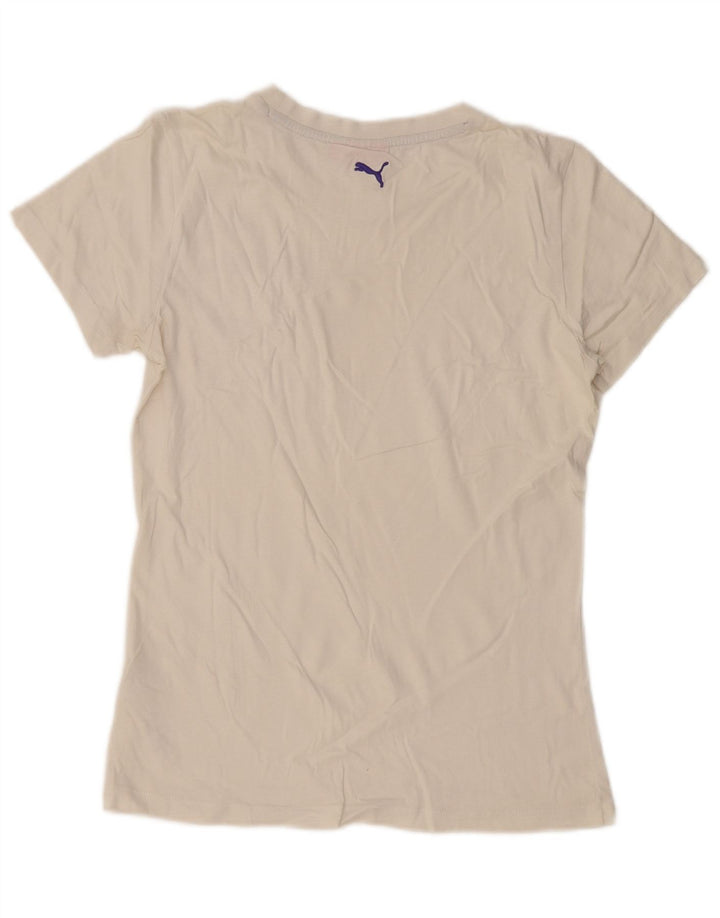 Camiseta feminina PUMA com estampa gráfica UK 16 grande algodão branco