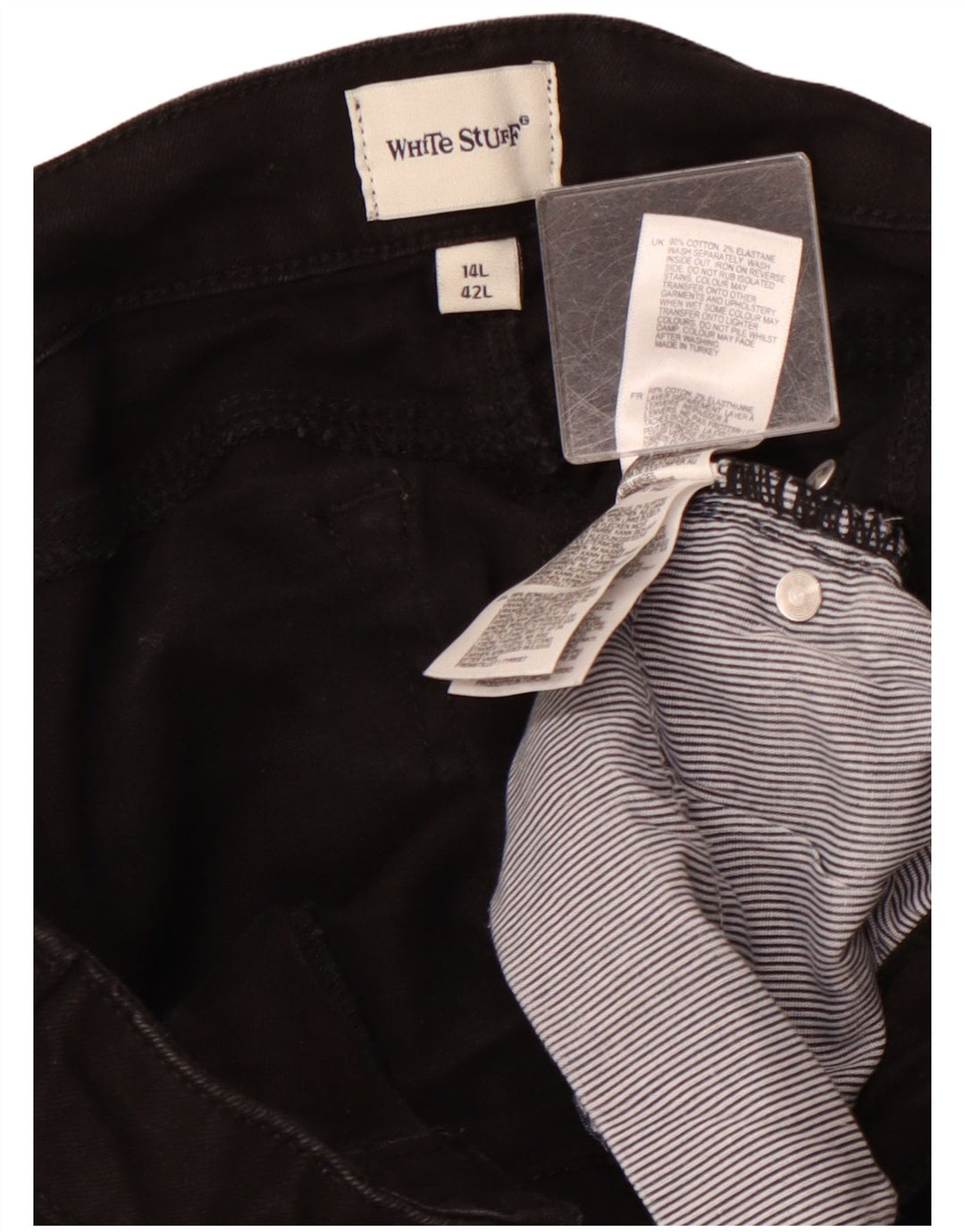 WHITE STUFF Jeans skinny feminino de cintura alta Reino Unido 14 grande W32 L29 preto