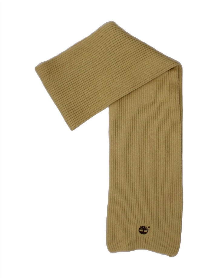 TIMBERLAND Boys Knit Rectangle Scarf One Size Beige Cotton Winter Vintage Timberland and Second-Hand Timberland from Messina Hembry 
