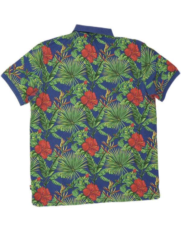 US Polo Assn. Camisa masculina 3XL algodão floral azul