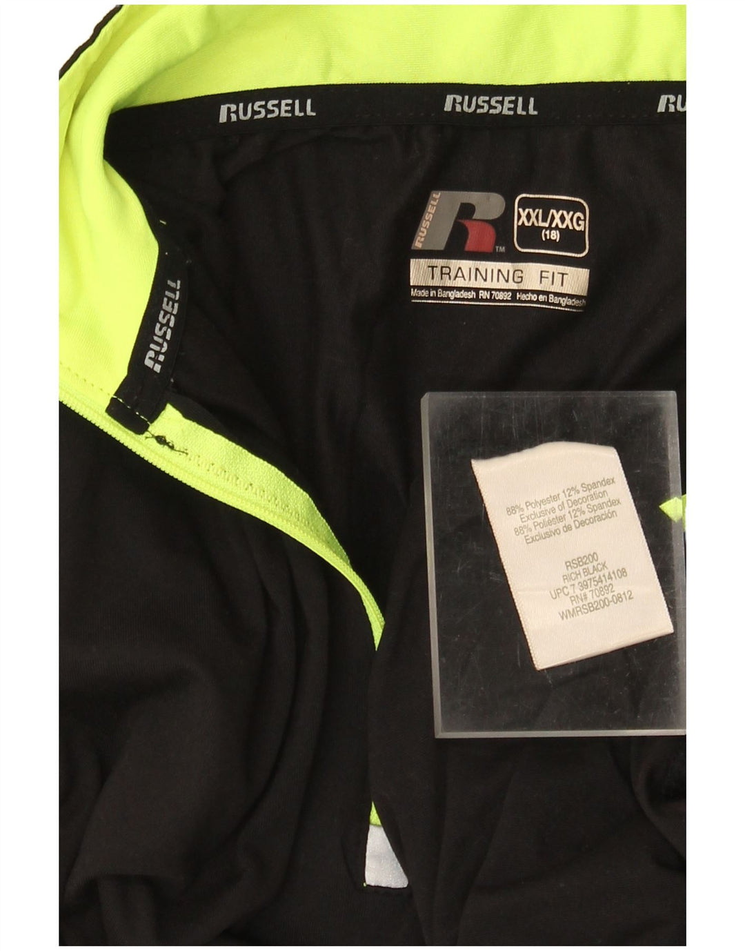 RUSSELL ATLÉTICO Meninos Pulôver Treino Top 15-16 Anos 2XL Preto