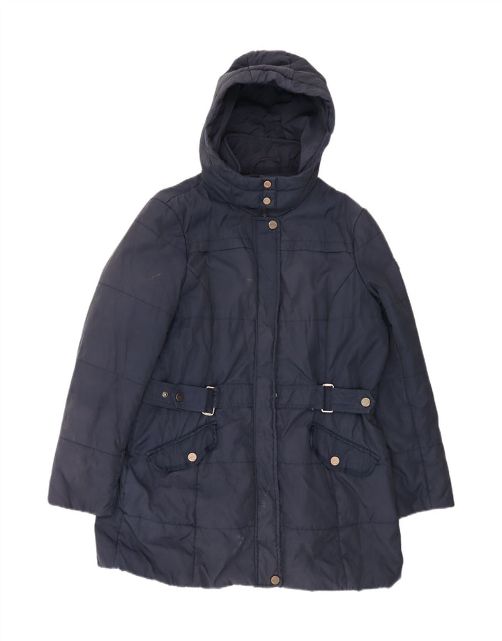 Casaco acolchoado com capuz feminino Esprit UK 18 XL azul marinho poliamida
