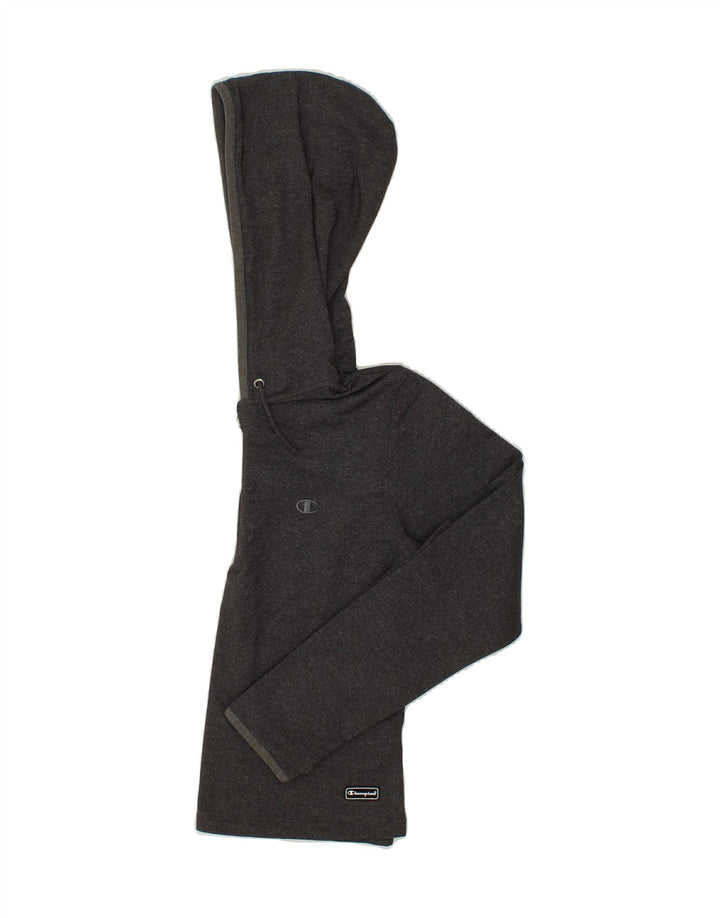 CHAMPION Womens Hoodie Jumper UK 16 Large Grey Nylon Vintage Champion and Second-Hand Champion from Messina Hembry 