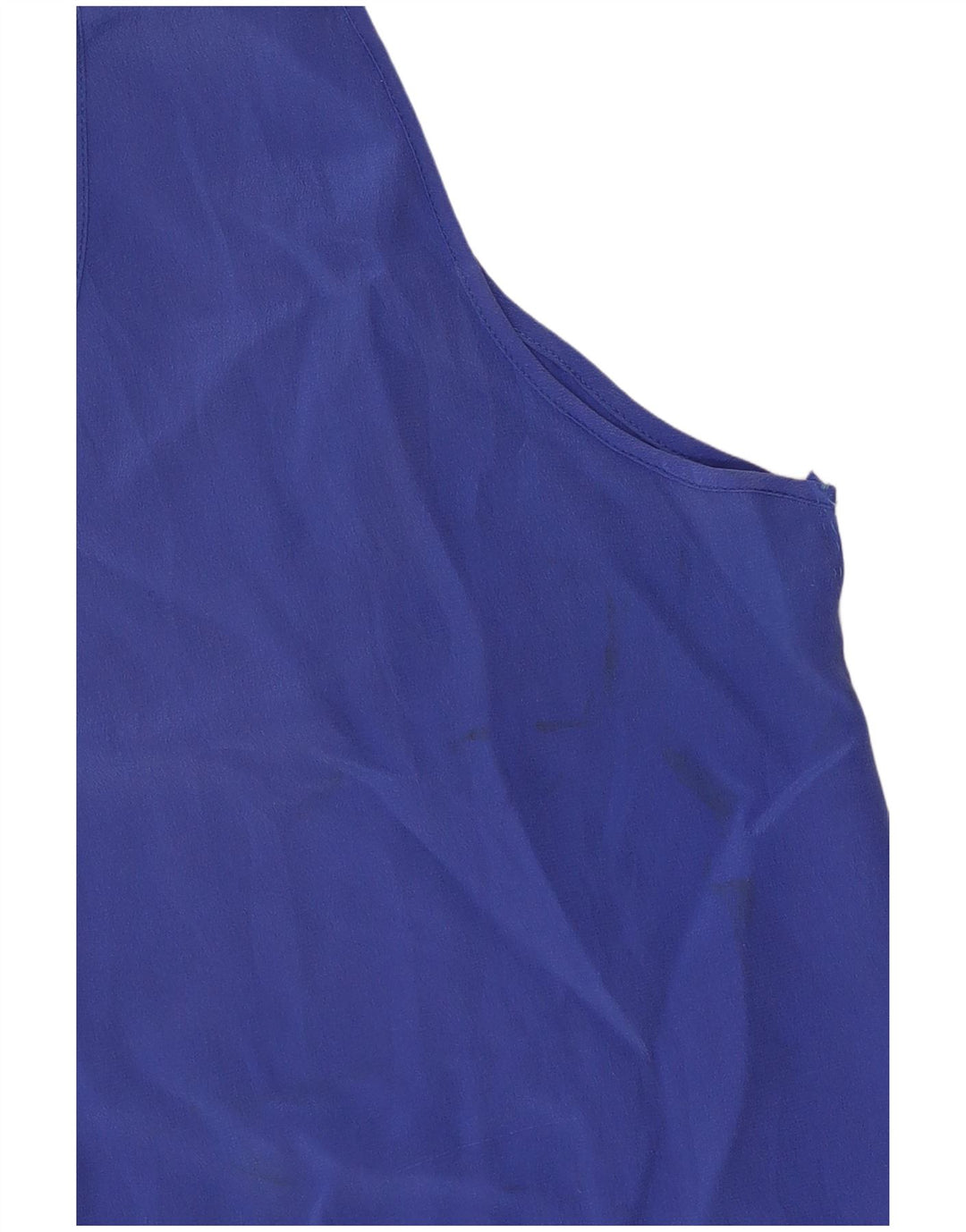 Colete transparente feminino vintage UK 8 seda azul pequena