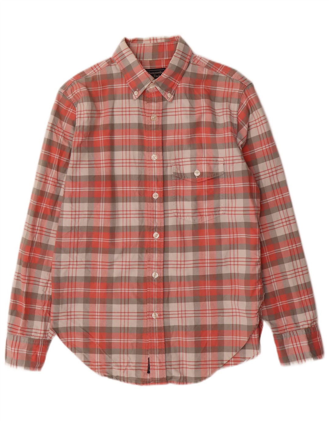 Camisa masculina ABERCROMBIE & FITCH XS de algodão xadrez vermelho