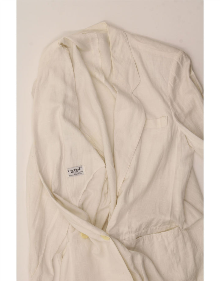 CAROL Womens Double Breasted Blazer Jacket IT 46 Large White Vintage Carol and Second-Hand Carol from Messina Hembry 