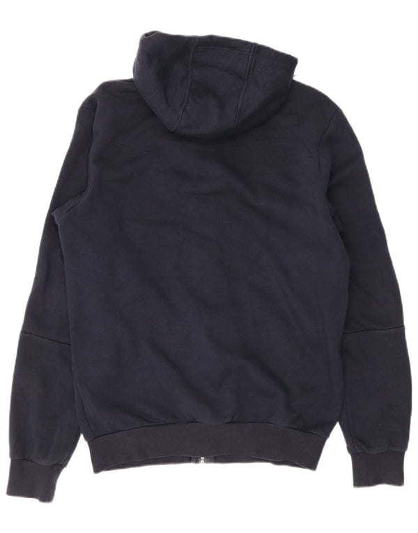 Adidas masculino zip moletom com capuz médio algodão azul marinho