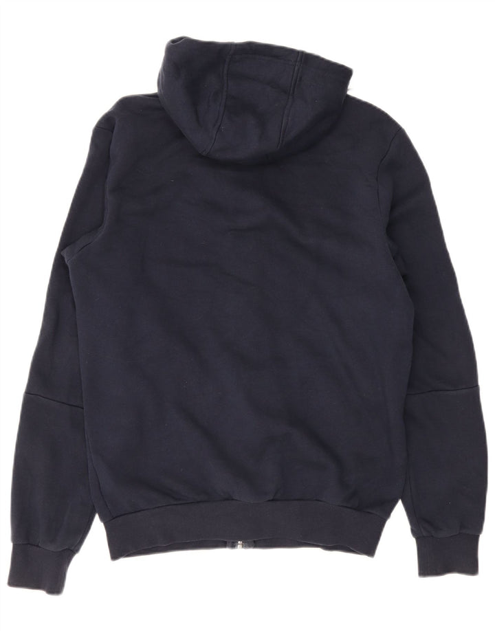 Adidas masculino zip moletom com capuz médio algodão azul marinho