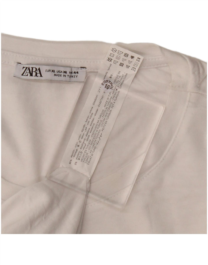 Camiseta masculina Zara Top XL algodão branco