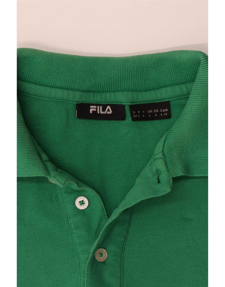 Camisa polo masculina Fila grande algodão verde