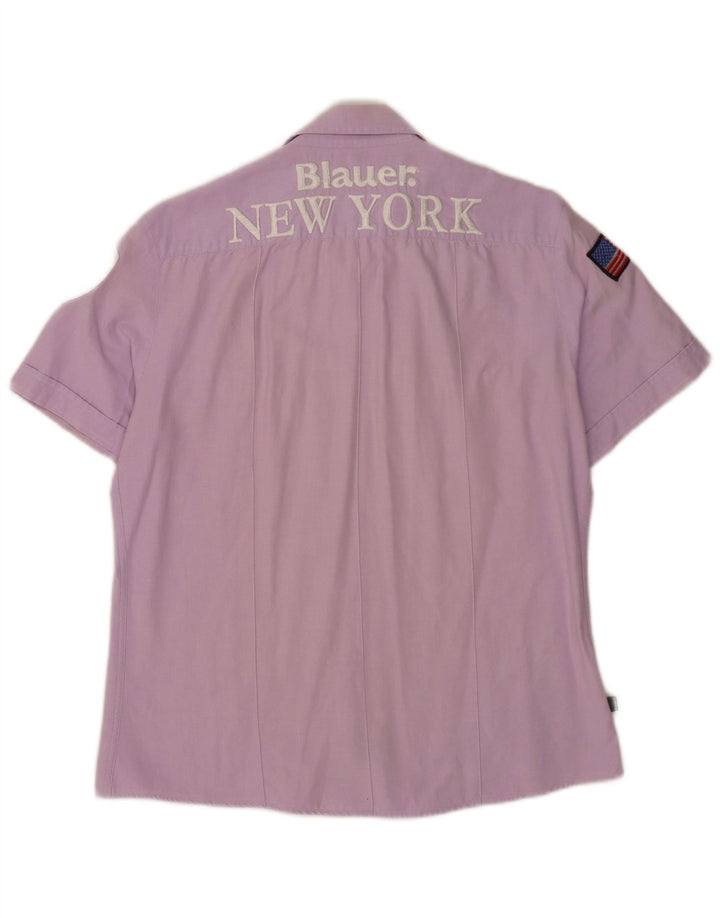 Camisa masculina Blauer gráfica de manga curta XL algodão roxo