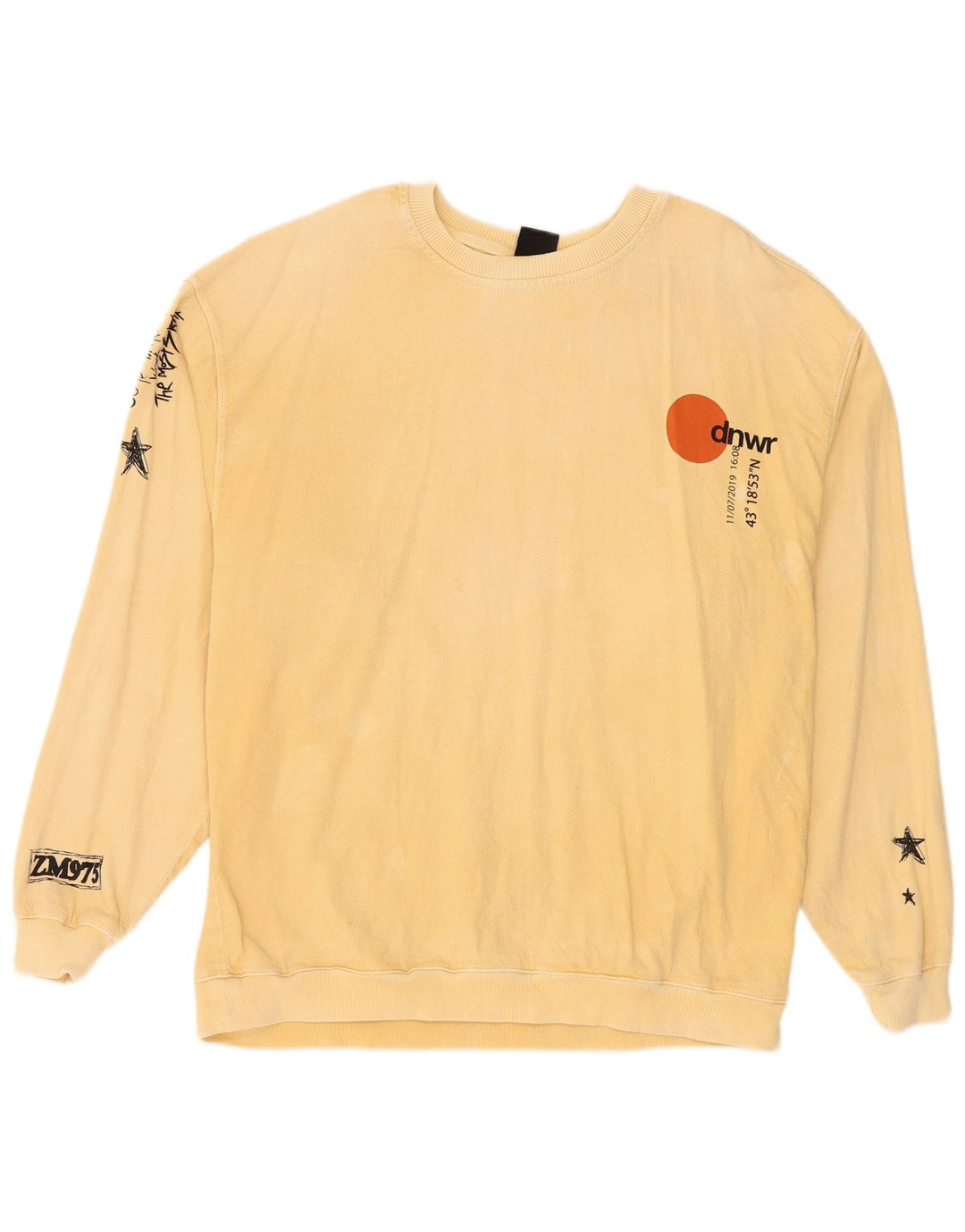 Zara moletom gráfico masculino jumper médio bege algodão