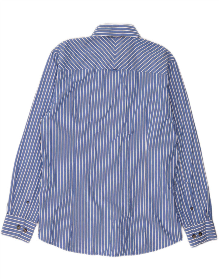 Camisa masculina VINTAGE listrada azul média