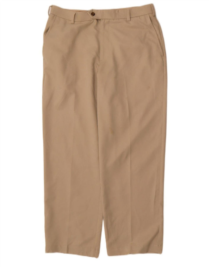 Calça chino reta masculina IZOD Golf W34 L30 bege