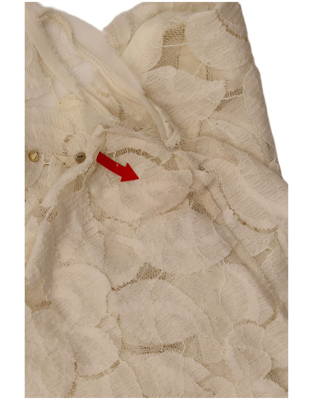 Zara blusa feminina de renda top UK 12 médio off white floral